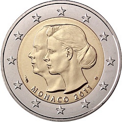2 евро, Монако (Свадьба Князя Монако Альбера II и Шарлин Уиттсток)